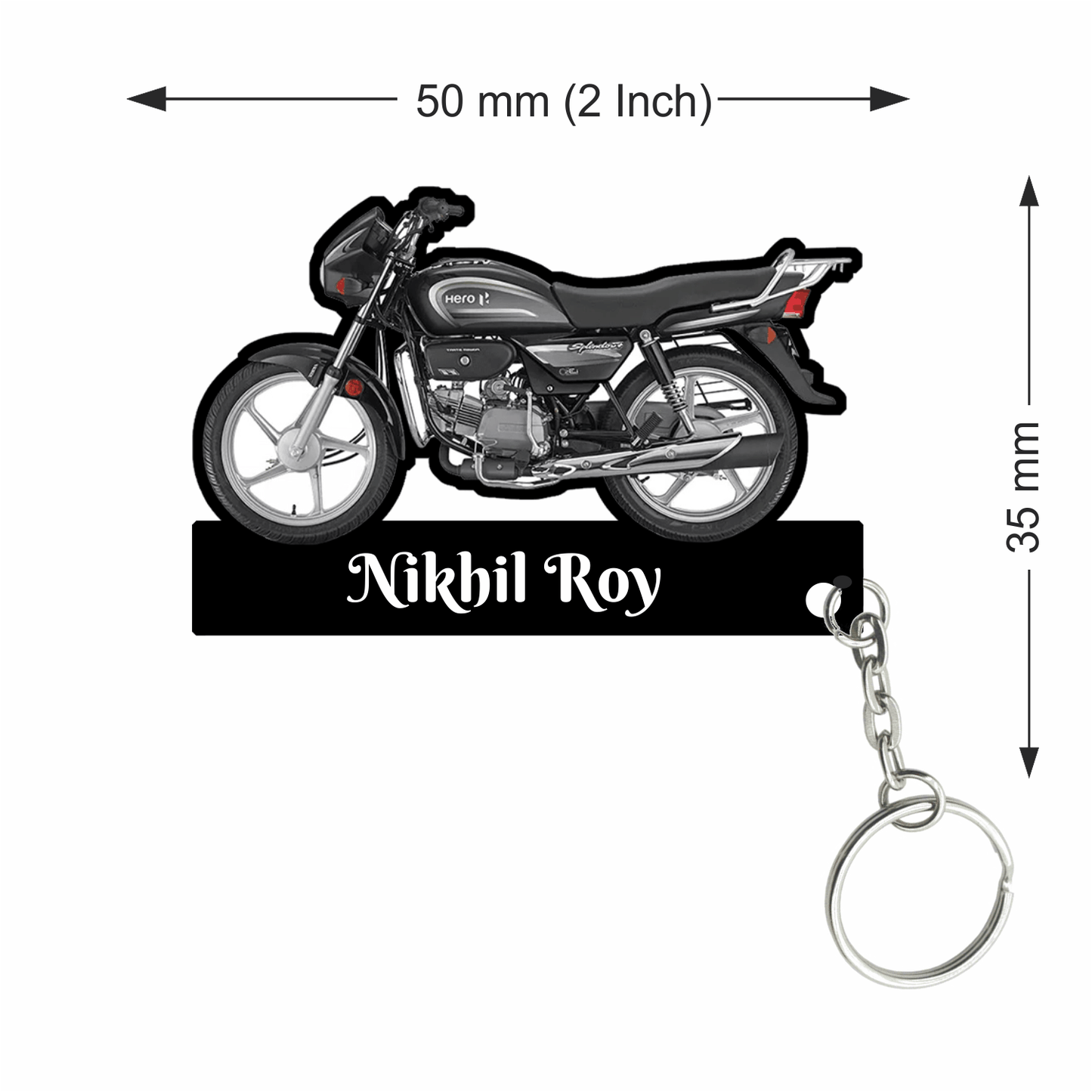 Customized Hero splendor plus Bike Shape Wooden Keychain