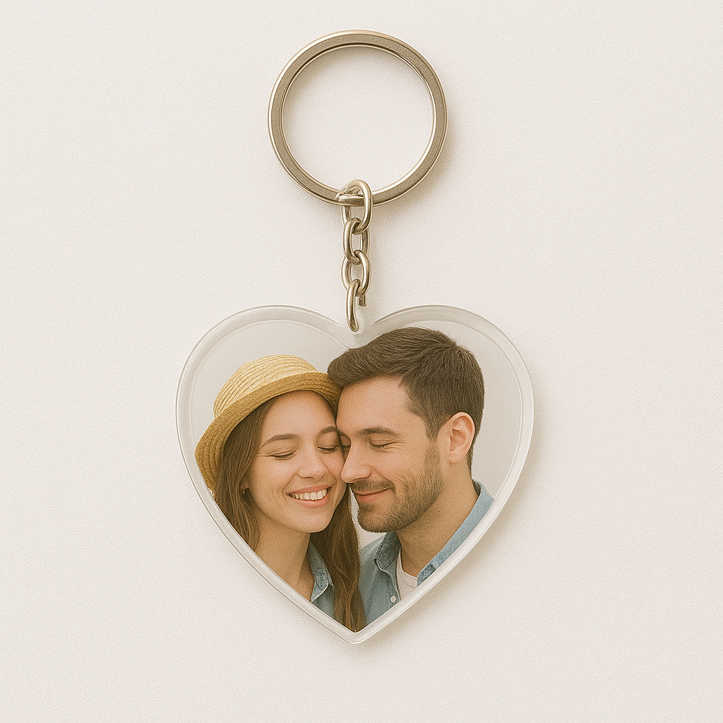 Heart Shape Acrylic Photo Keychain