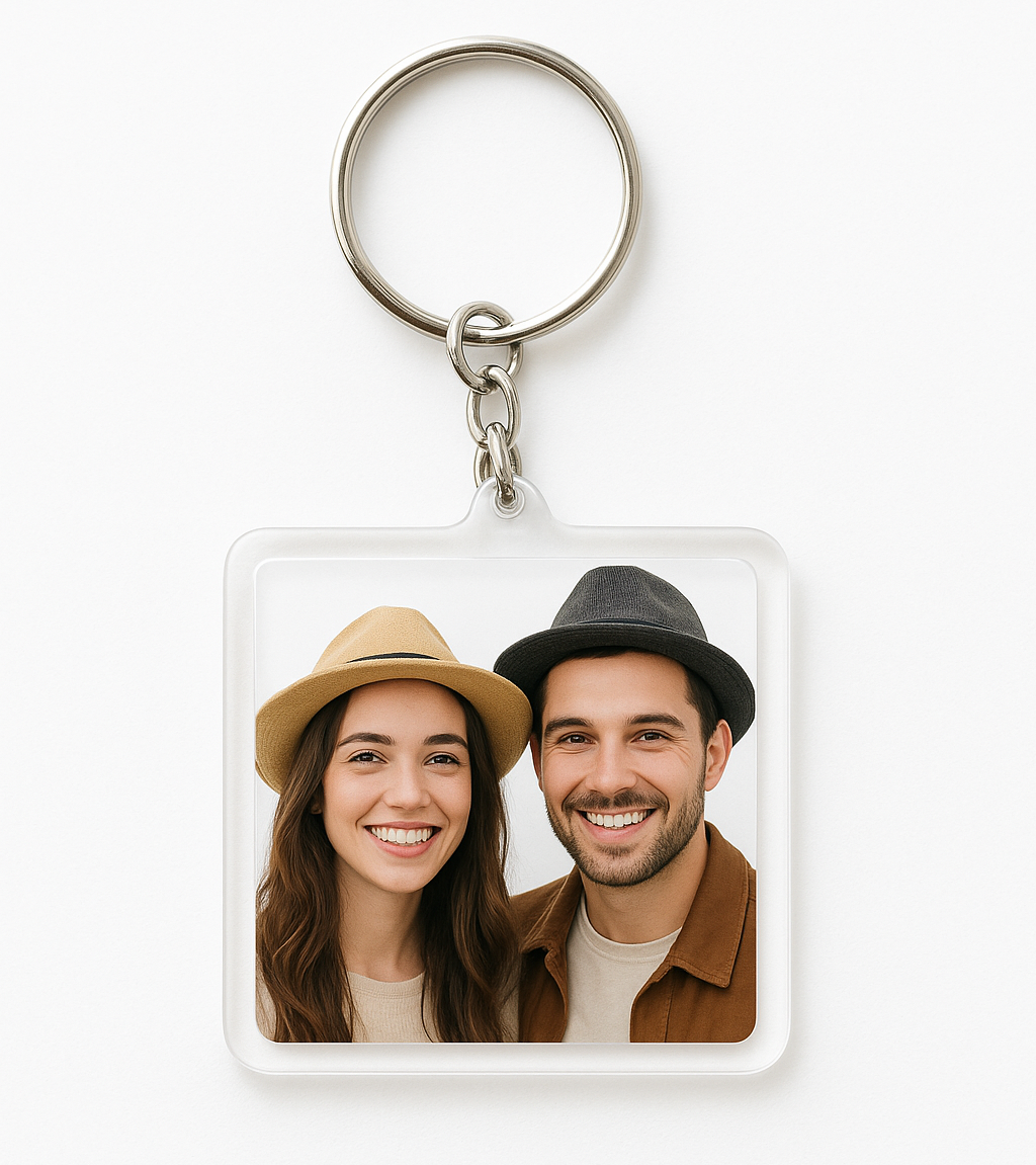 Square Shape Acrylic Photo Keychain
