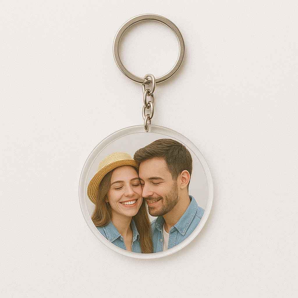 Round Shape Acrylic Photo Keychain