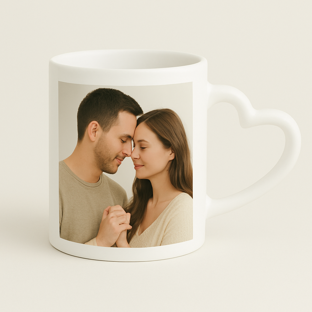 Heart Handle Photo Mug