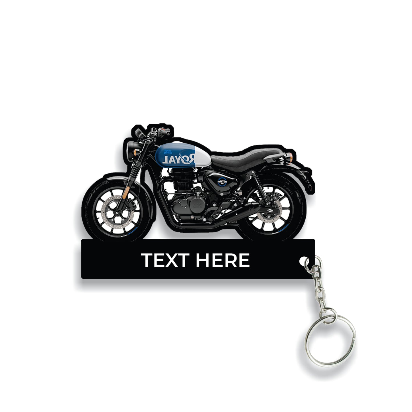 Customized RE Hunter 350 Bike Shape Wooden Keychain