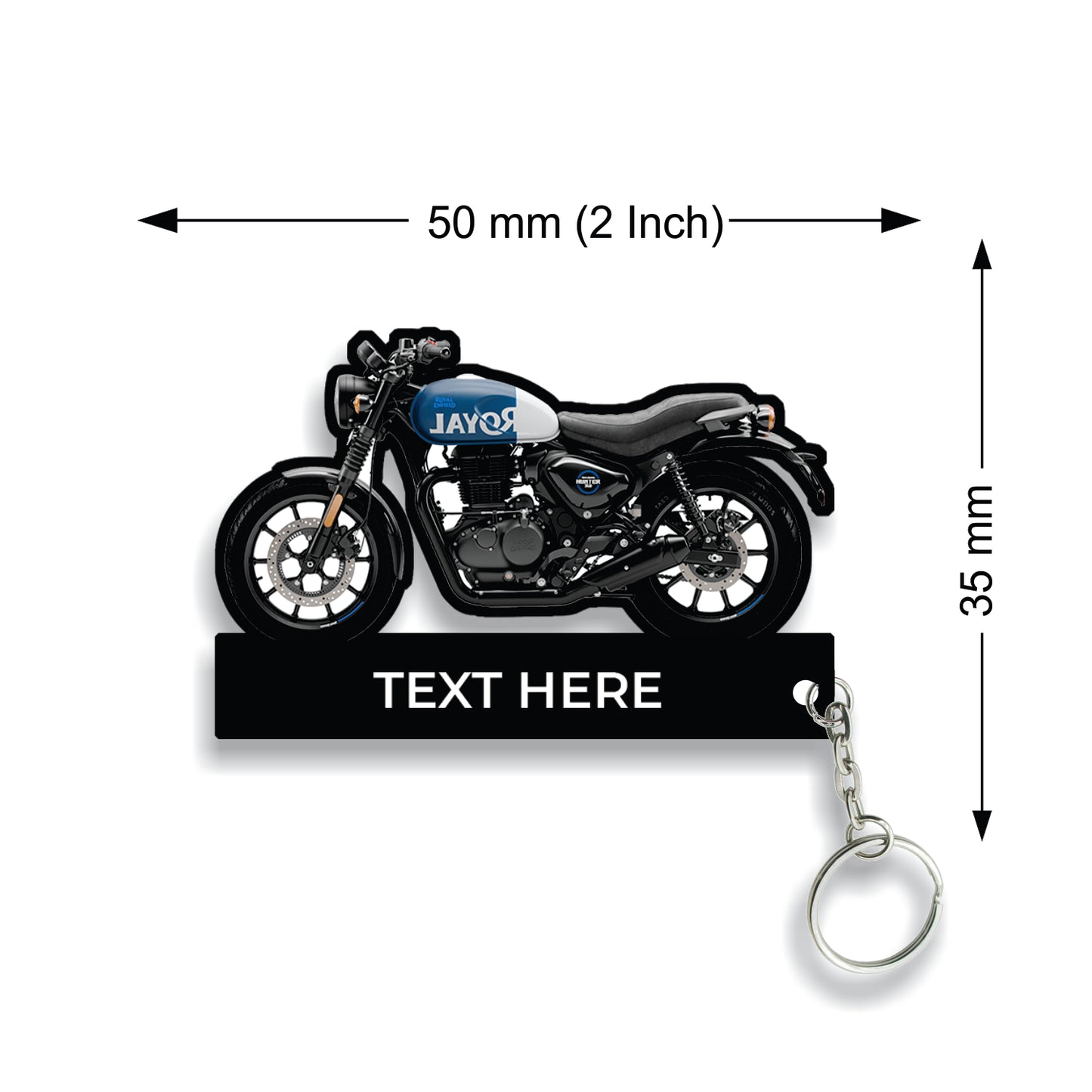 Customized RE Hunter 350 Bike Shape Wooden Keychain