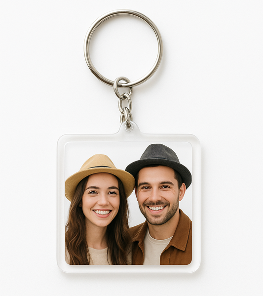 Square Shape Acrylic Photo Keychain